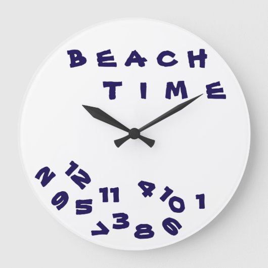GRANDE HORLOGE RONDE "WE ARE ON ***BEACH TIME**** WITH THIS COOL CLOCK (Recto)