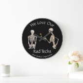 Grande Horloge Ronde We Love Our Rad Techs with Skeletons Porte - clé M (Maison)