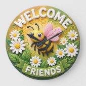 Grande Horloge Ronde Welcome Friends Honey Bee Spring (Recto)