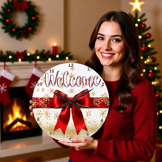 Grande Horloge Ronde welcome gold red