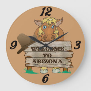 Grande Horloge Ronde Welcome to Arizona Wall Clock