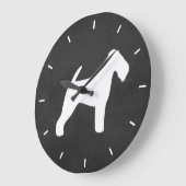 Grande Horloge Ronde Welsh Terrier Silhouette (Angle)