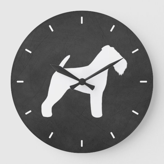 Grande Horloge Ronde Welsh Terrier Silhouette (Recto)