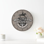 Grande Horloge Ronde Western Rodeo Old West Steer Roping (Maison)