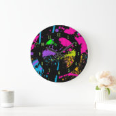 Grande Horloge Ronde Wet Paint Retro Color Splash Wall Clock (Maison)