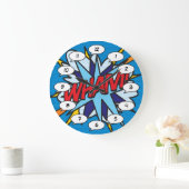 Grande Horloge Ronde WHAM Fun Retro Comic Book Pop Art (Maison)