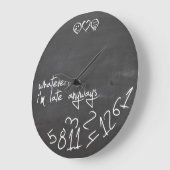 Grande Horloge Ronde whatever, I'm late Anyways - chalkboard (Angle)