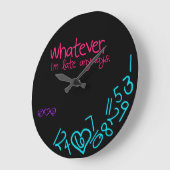 Grande Horloge Ronde whatever, i'm late anyways - pink, purple and aqua (Angle)