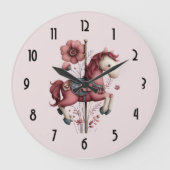Grande Horloge Ronde Whimsical Carousel Horse Image (Recto)