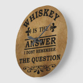 Grande Horloge Ronde Whiskey cite d'étranges paroles d'alcool (Angle)