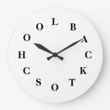 White back To School Large Wall Clock par Janz