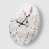 Grande Horloge Ronde White German Shepherd in the Snow (Angle)