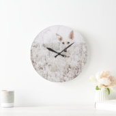 Grande Horloge Ronde White German Shepherd in the Snow (Maison)