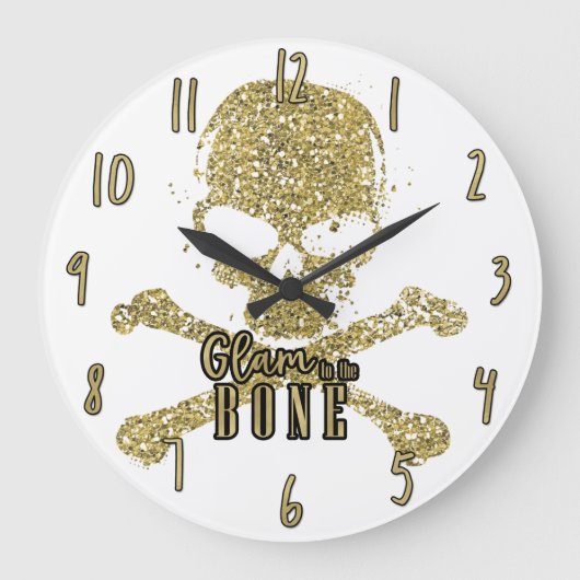 Grande Horloge Ronde White Glam to the Bone Gold Glitter Skull (Recto)
