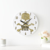 Grande Horloge Ronde White Glam to the Bone Gold Glitter Skull (Maison)