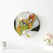 Grande Horloge Ronde White Lily Wall Clock (Maison)