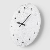 Grande Horloge Ronde White Modern Marble Textured Wall Clock (Angle)