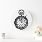 Grande Horloge Ronde White Rabbit Pocket Watch Clock (Maison)