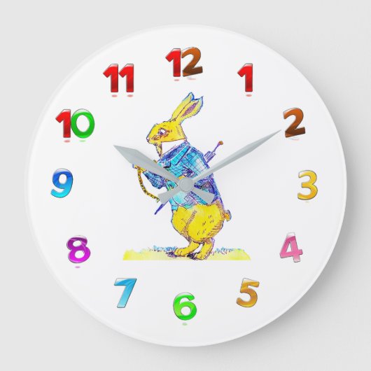 Grande Horloge Ronde White Rabbit Wall (Recto)