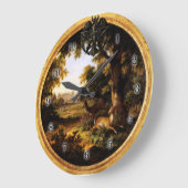 Grande Horloge Ronde Wicca Rustica : La chasse (Angle)