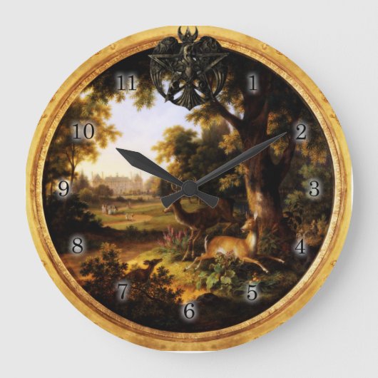 Grande Horloge Ronde Wicca Rustica : La chasse (Recto)