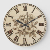 Grande Horloge Ronde Wild flowers Wall Clock (Recto)