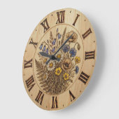 Grande Horloge Ronde Wildflower Wall Clock (Angle)