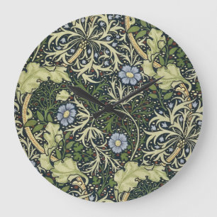 Grande Horloge Ronde William Morris Seaweed Pattern Floral Vintage
