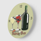 Grande Horloge Ronde Wine Bar - Wine Round Wall Clock (Angle)