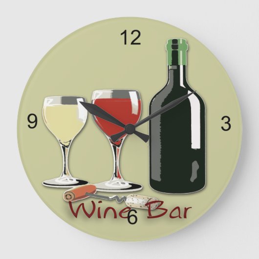 Grande Horloge Ronde Wine Bar - Wine Round Wall Clock (Recto)