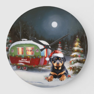 Grande Horloge Ronde Winter Rottweiler Caravan Christmas Adventure