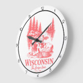 Grande Horloge Ronde Wisconsin Badger State Cow  (Angle)