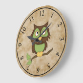 Grande Horloge Ronde Wise Owl (Angle)
