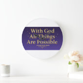 Grande Horloge Ronde With God All Things Are Possible – Inspirational (Maison)