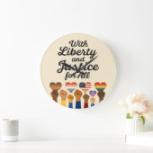 Grande Horloge Ronde With Liberty and Justice for All Protest Freedom (Maison)