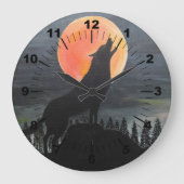 Grande Horloge Ronde Wolf Silhouette Painting by Alfred Fox (Recto)