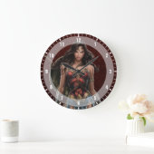 Grande Horloge Ronde Wonder Woman Battle-Ready Comic Art (Maison)