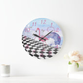 Grande Horloge Ronde Wonderland Pink Flamingo (Maison)