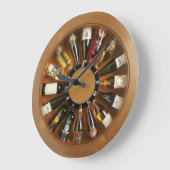 Grande Horloge Ronde wooden liquor wheel wall clock (Angle)