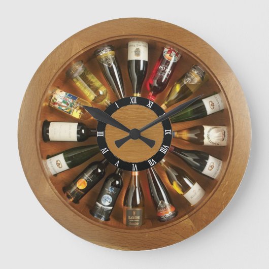 Grande Horloge Ronde wooden liquor wheel wall clock (Recto)