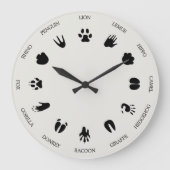 Grande Horloge Ronde Worldly Animal Tracks Footprints Identification (Recto)