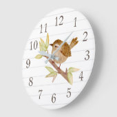 Grande Horloge Ronde Wren Bird Home Decor (Angle)