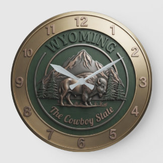 Grande Horloge Ronde Wyoming Green Forest Bison The Cowboy State