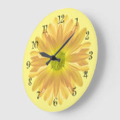 Grande Horloge Ronde Yellow Daisy (Angle)