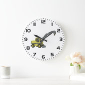 Grande Horloge Ronde Yellow Excavator Construction Machinery (Maison)