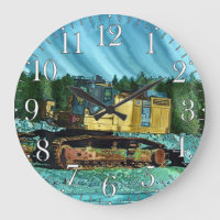 Yellow Excavator Earth-Mover Art Gift