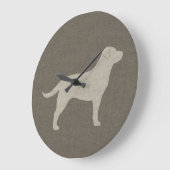 Grande Horloge Ronde Yellow Labrador | Faux Linen (Angle)