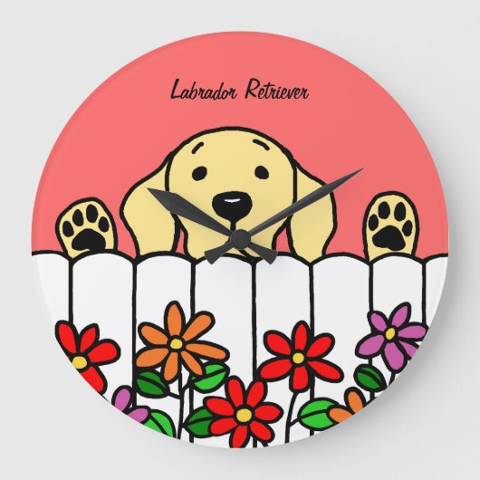 Grande Horloge Ronde Yellow Labrador Watching (Recto)