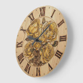Grande Horloge Ronde Yellow Roses - Wall Clock  (Angle)