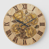 Grande Horloge Ronde Yellow Roses - Wall Clock  (Recto)